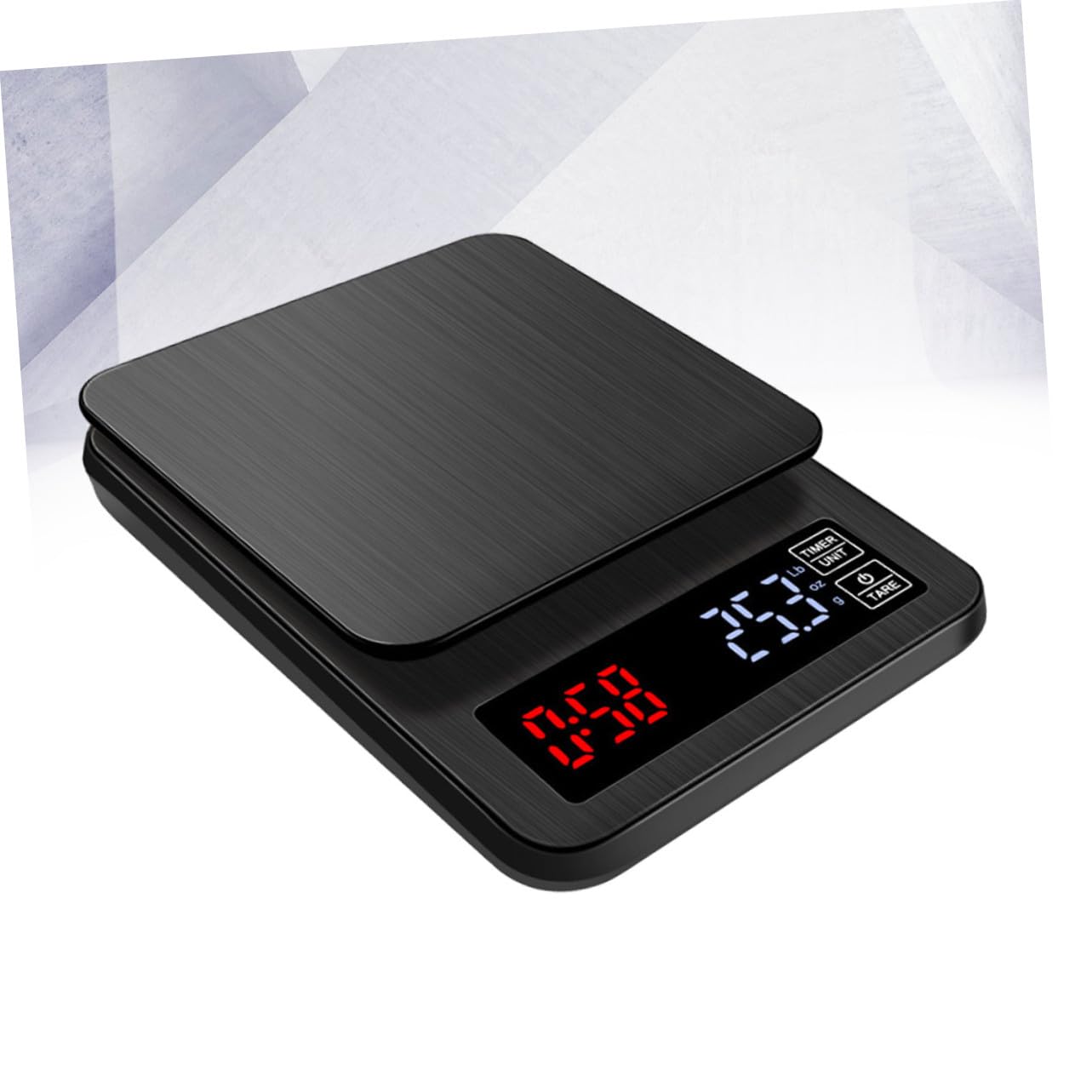 POPETPOP 5kg Bilancia Elettronica per Caffè con Timer Bilancia Digitale da Cucina con Sensori di Precisione Peso Massimo Display LED Facile da Trasportare Nero