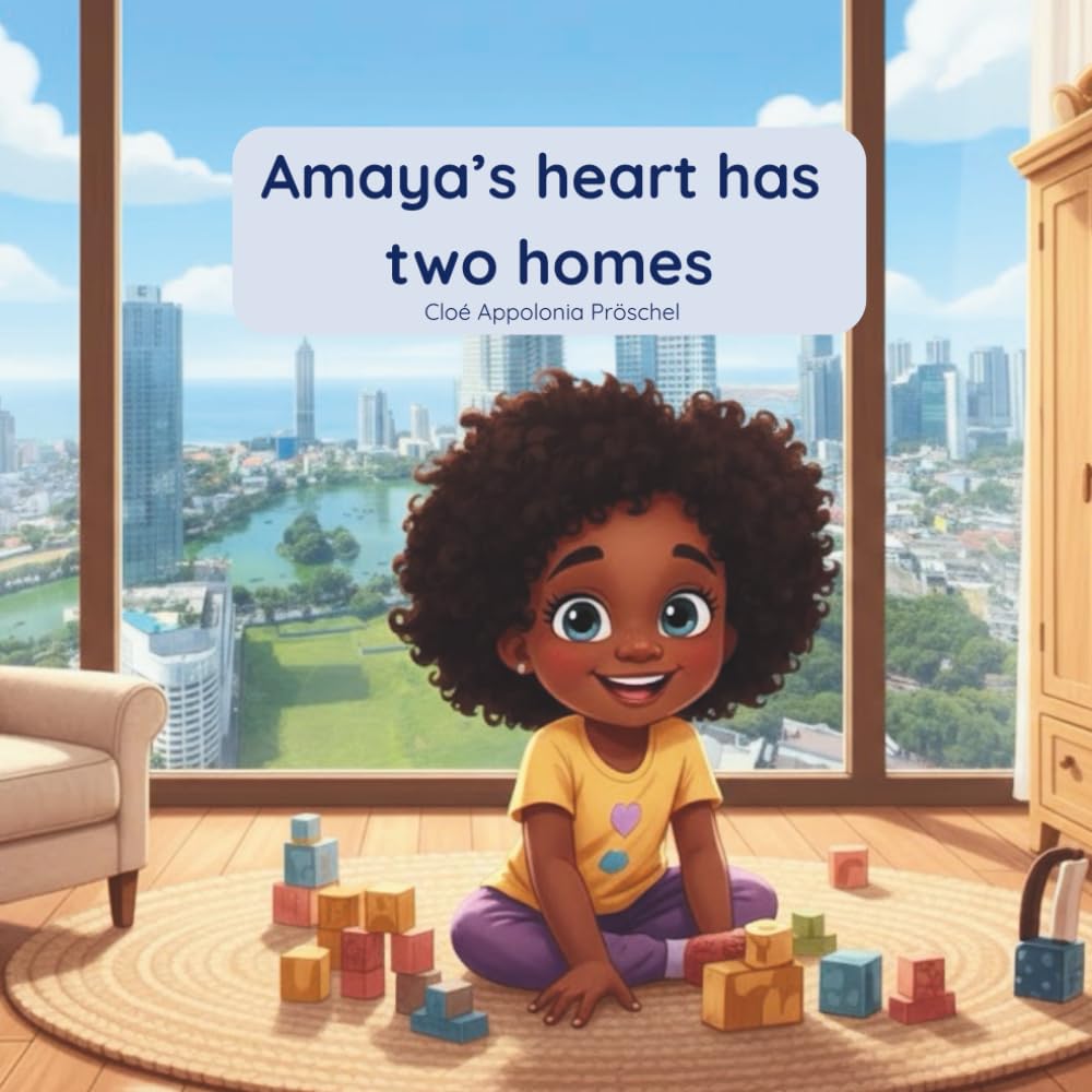 Amaya's heart has two homes: A gentle story about family, roots, languages, and finding your place in the world.