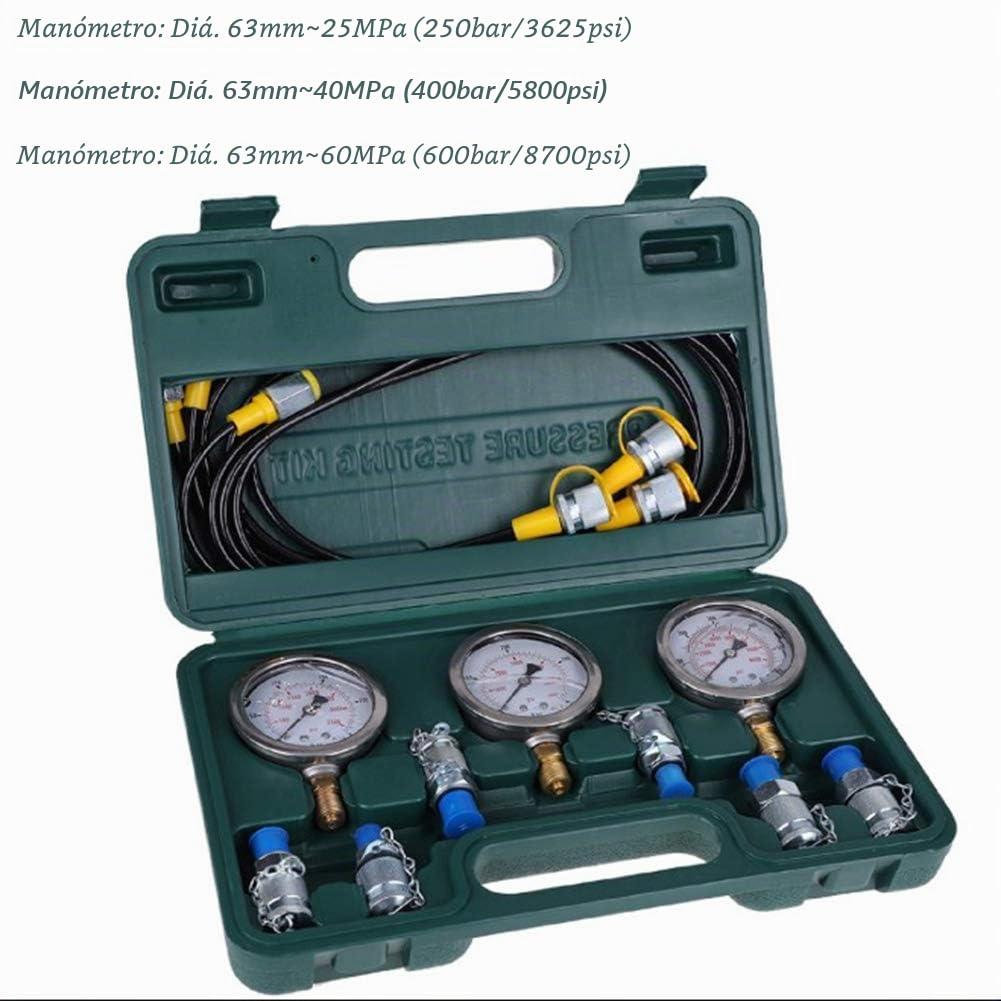 medidor de presion hidraulica manometro hidraulico manometro presion hidraulico kits de manómetro hidráulico kit de prueba de presión hidráulica medidor de prueba de presión hidráulica manómetro de