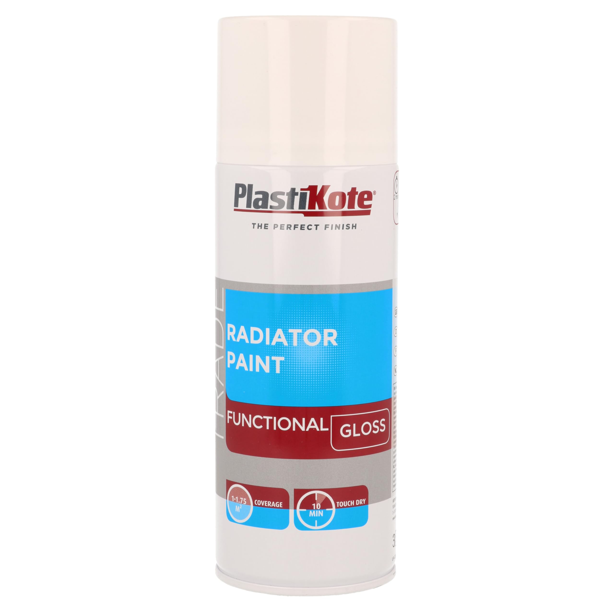 Plastikote White 071016 Trade Radiator Spray Paint Gloss 400Ml