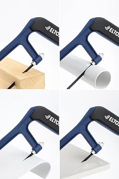 Eltos Pin Saw Set, 5 Replacement Blades, 15cm Blade Length, Aluminum Body, Soft Grip, Ergonomic, Mini Hair Saw, Hobby Hand Tool, Precision Cutting, Durable, High Quality, Hand Saw
