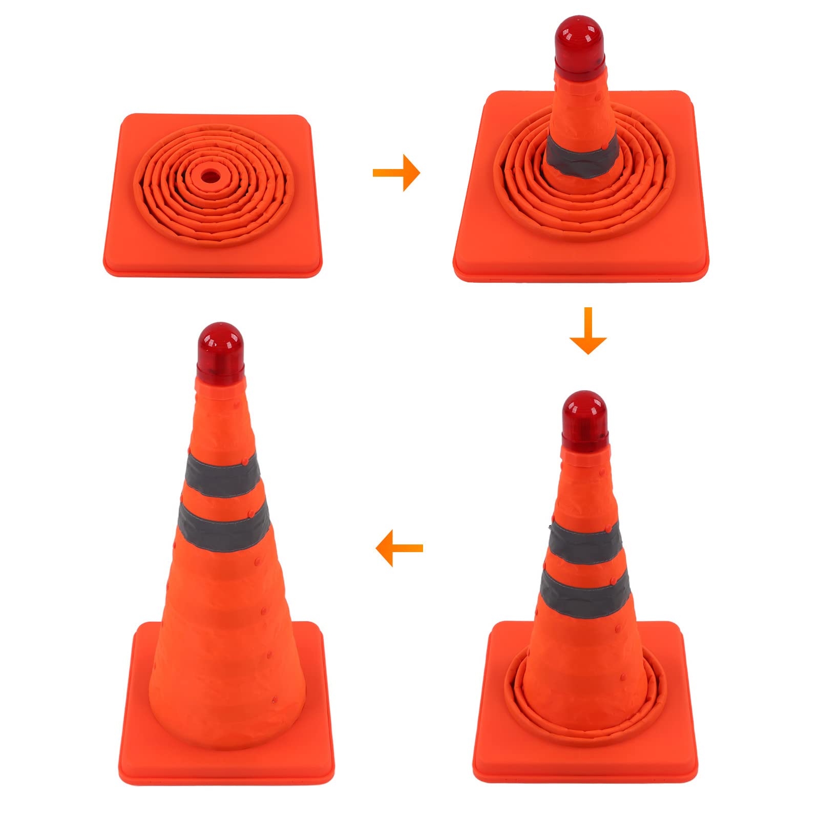 Cônes De Signalisation Blanc/rouge - Hauteur 50 Cm, Polyéthylène Dur - Pour Chantiers, Parkings, Sécurité Routière