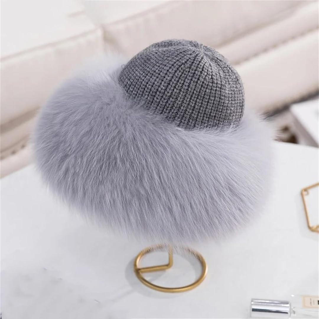 Cappelli in lana lavorata a maglia in finta pelliccia per le donne invernali spessi e caldi berretti morbidi berretti femminili