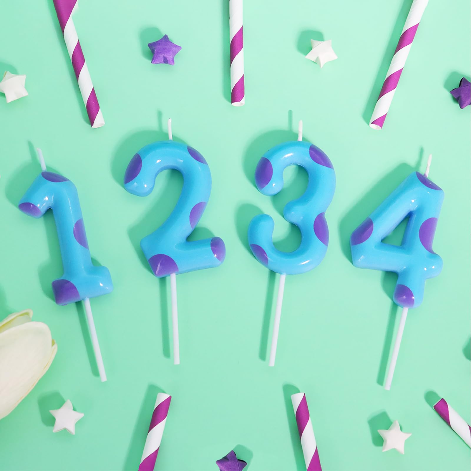 Velas de cumpleaños con temática de monstruo número 2, 2 velas de cumpleaños para niños y niñas, decoración de fiesta temática de dibujos animados