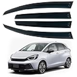 4PCS Rain Guards Window Visors Fits for Honda FIT (Jazz) 4-Door 2015-2020, Front & Rear Wind Deflector, Outside Mount Vent Shade Shield, 2016 2017 2018 2019 Exterior Car Accessories