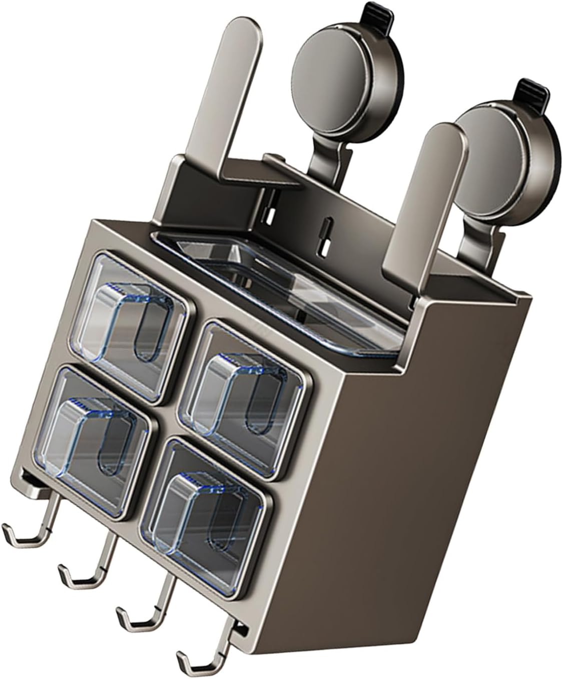 Suction Cup Wall Mounted Rack Kitchen Storage Organizes Seasoning Utensils Supplies Aluminum Alloy Shelf Kitchen Utensil Wall Holder