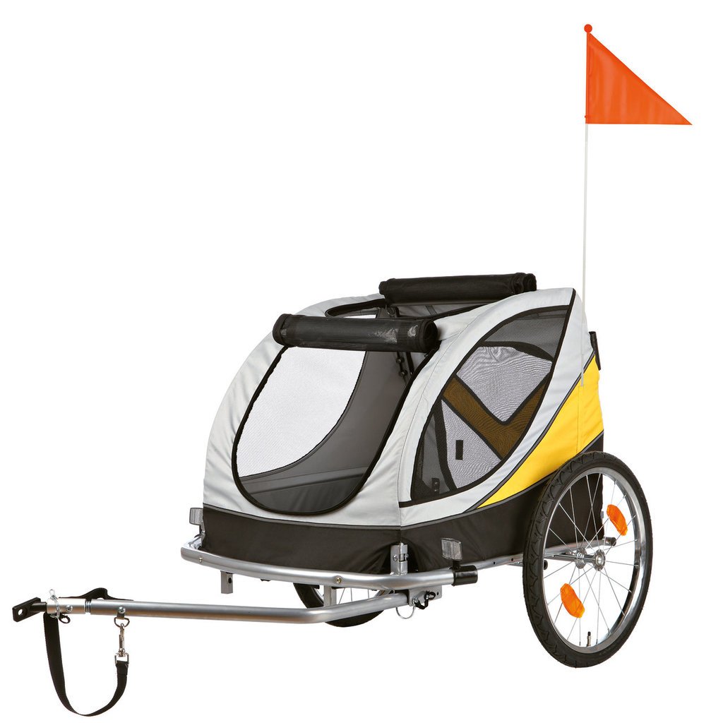Trixie 12805 Fahrrad-Anhänger, 63 × 68 × 75 cm (M), grau/schwarz/gelb