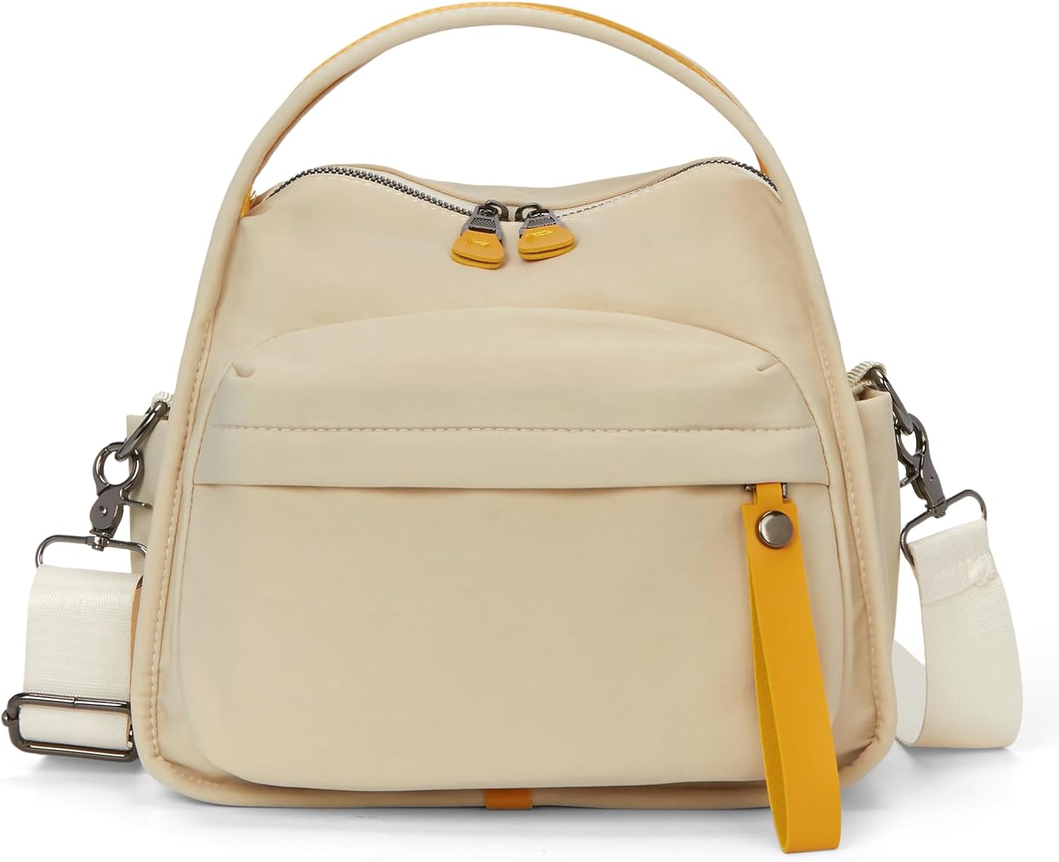 Women's Elegant Solid Color Shoulder Bag Fashionable Zipper Crossbody Bags Soft Top Handle Handbag Purse