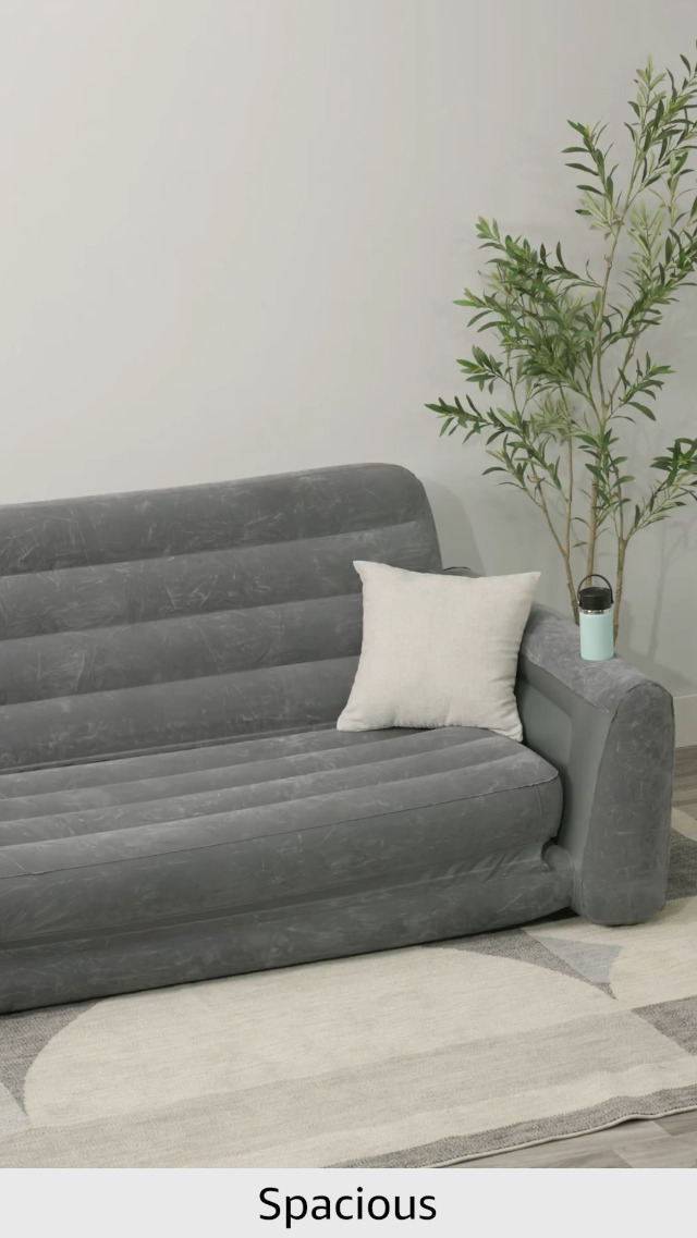 INTEX 66552EP Inflatable Pull-Out Sofa: Built-in Cupholder
