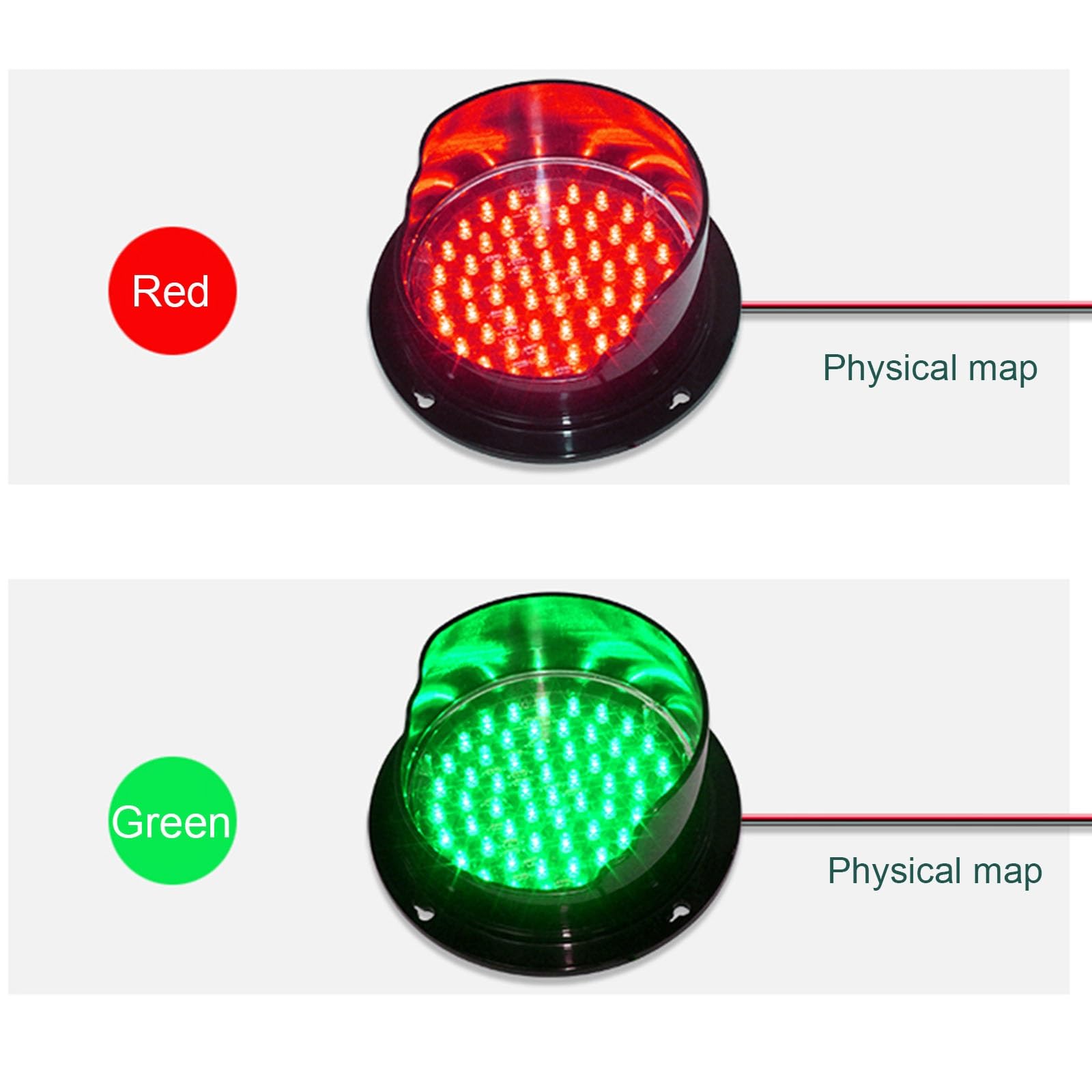 Luces de tráfico LED, luz de advertencia indicadora montada en la pared, rojo/verde para soluciones de acoplamiento, IP67 impermeable, Plug & Play para uso en interiores y exteriores