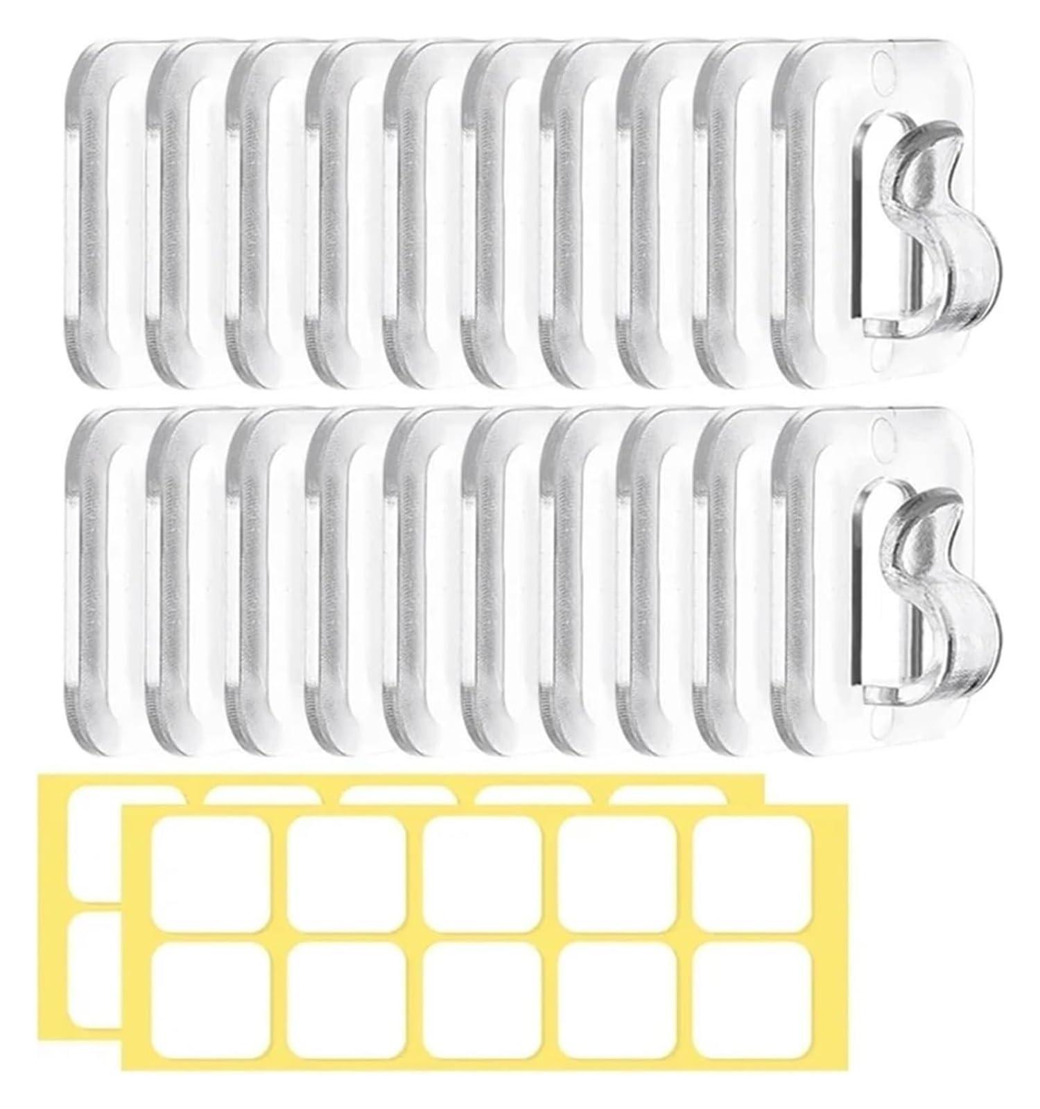 DQZRTUECA Gutter Hooks Shape, Transparent Self Adhesive Wall Mounted Outdoor Light Hook(20pc)
