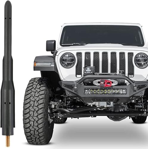BASIKER Antena para Jeep Wrangler Sport Rubicon JL 4xe Willys Mojave JK JT Gladiator 2007-2023, accesorios cortos para Jeep Wrangler de repuesto