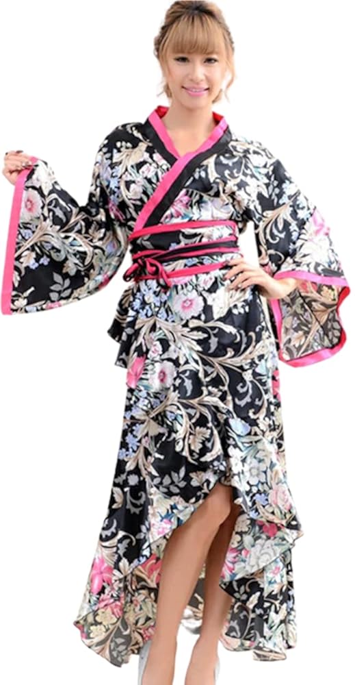 Amazon.co.jp: [Lady Lazy] [レディレイジー] フリル 浴衣 花柄