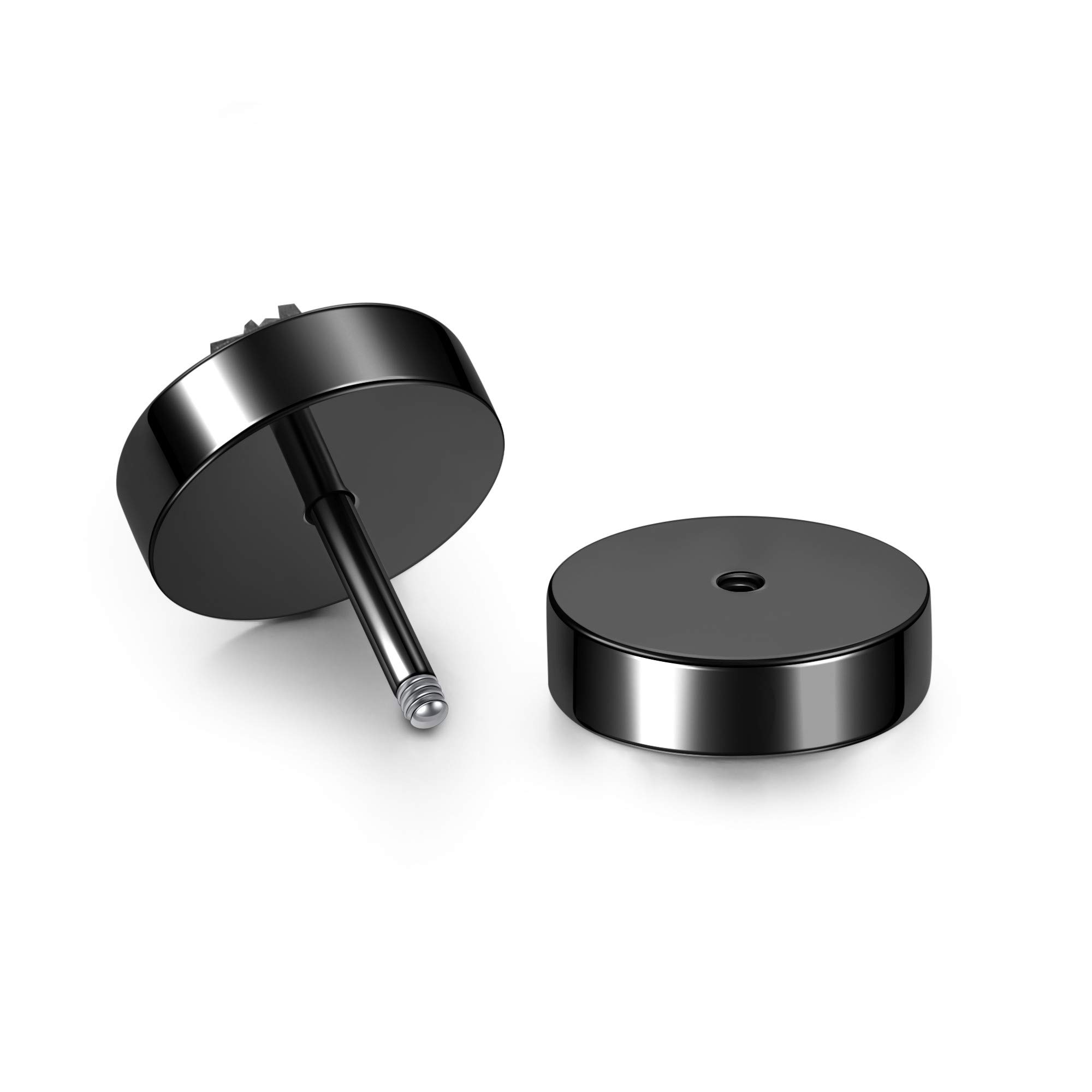 JSDDE 12er Chirurgenstahl Fake Plugs Ohrstecker Ohrläppchen Plugs Fake Ohrringe mit Funkelnd Kreis Ohr Cheater Tunnel Barbell Ohrpiercing für Damen Herren