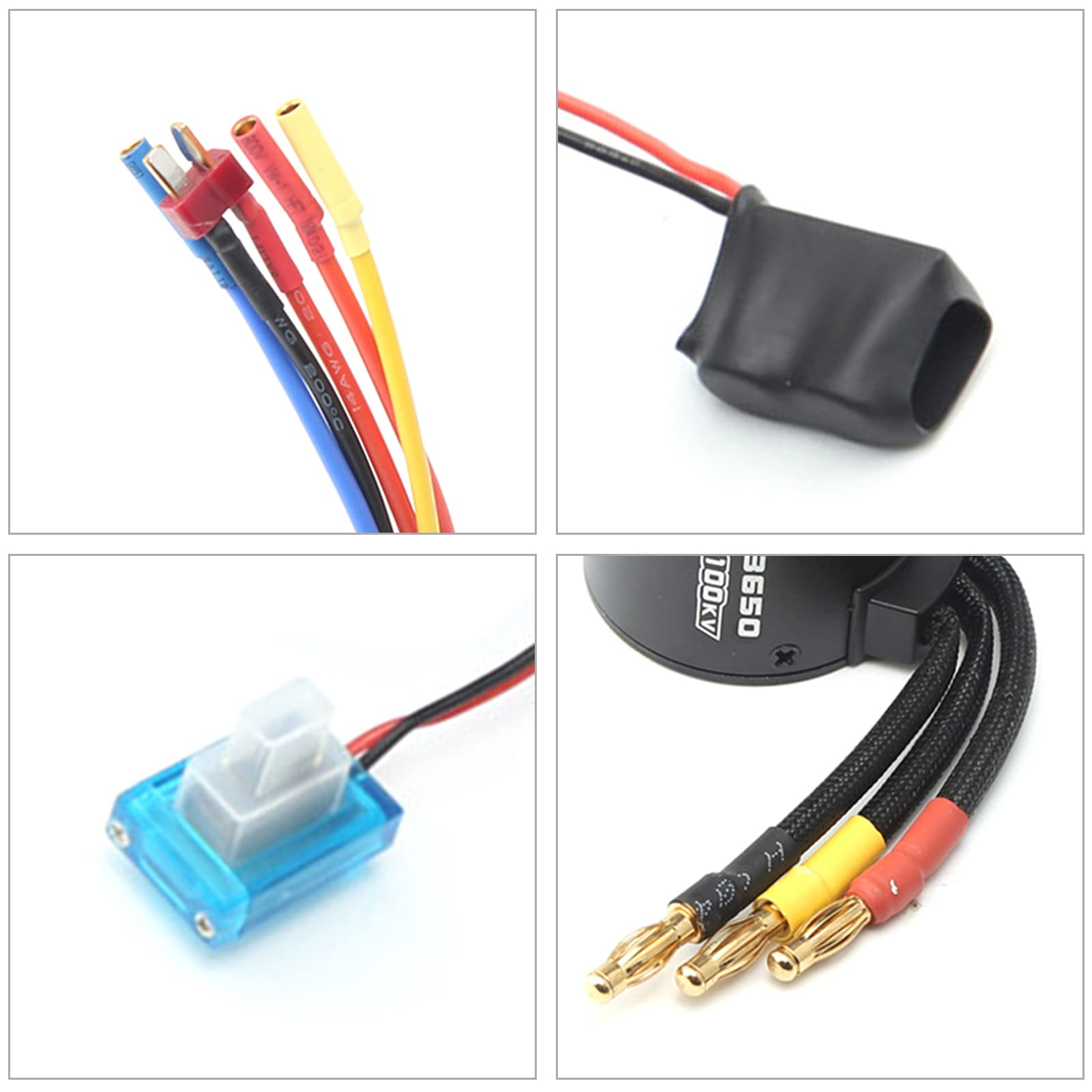 Motor para coche Rc 3650 Motor sin escobillas 3100KV con 60A sin escobillas ESC placa de programación del disipador de calor para 1/8 1/10 RC coche RC barco parte
