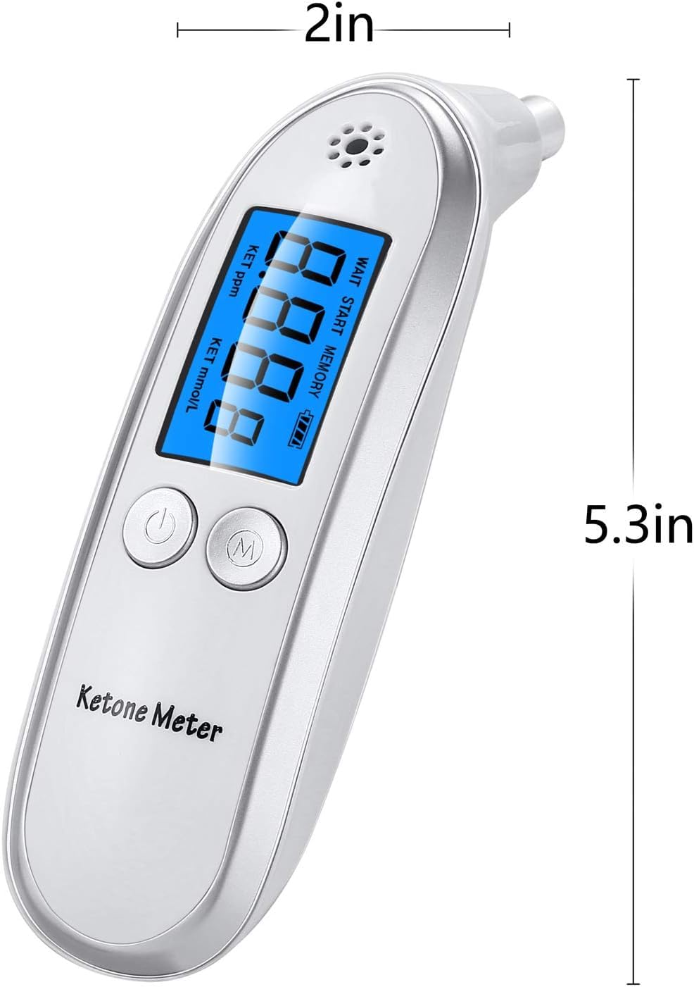 Ketone Breath Meter mit Mundstück, nicht-invasiver Ketose Atemtester ohne Blut oder Urin, sichere Atemmessung für zuverlässige Kontrolle des Ketoselevels, ideal für Keto Diät, Fasten, Low Carb