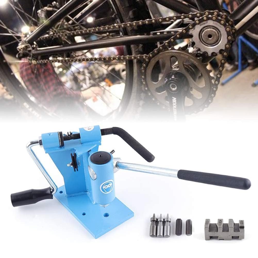 Rompedor De Cadenas 2 En 1 Motosierra Cadena Rompedor De Eslabones Remache Destornillador Herramienta De Reparación Banco Motosierra Rompedor De Cadena Máquina Integrada (Azul)