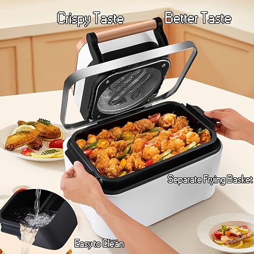 Miniatura 5 de Freidora de aire, freidora de aire visual de 12 l, horno inteligente de 1700 W con pantalla táctil digital sin aceite, temporizador y temperatura