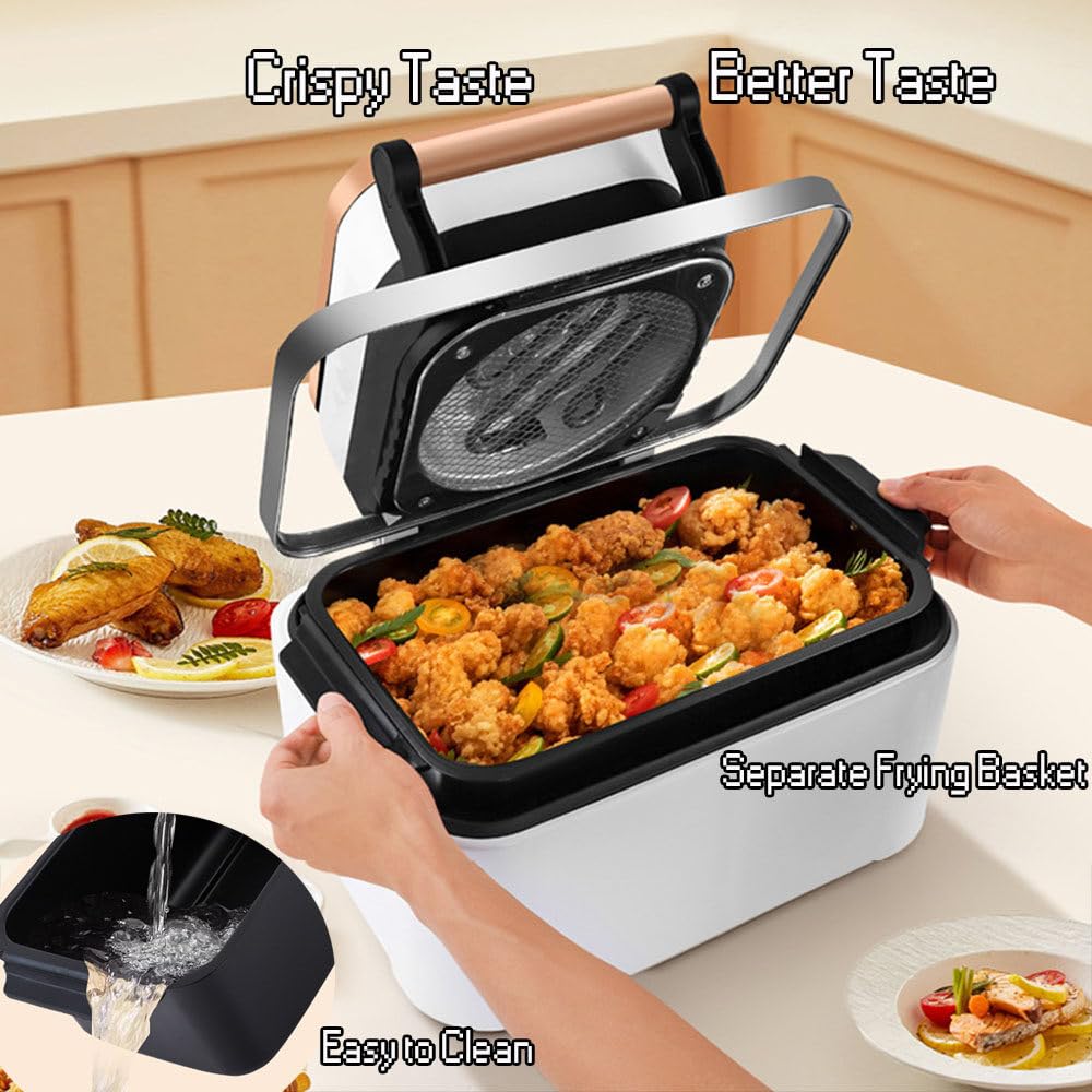 Frytkownica Powietrzna, 12l Visual Air Fryer, 1700w Smart Oven Z Cyfrowym Ekranem Dotykowym, Frytkownica BeztłUszczowa, Regulowany Czas I Temperatura,White