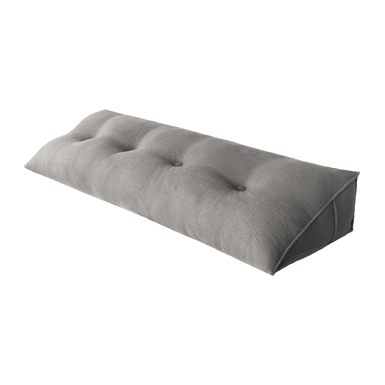 HUOLE Lesekissen, dreieckig, Lendenwirbelstütze, großes Kissen, Keilkissen, gepolstert, multifunktional, für Sofa, einfarbig, Lesekissen, 140 x 50 x 20 cm, Grau