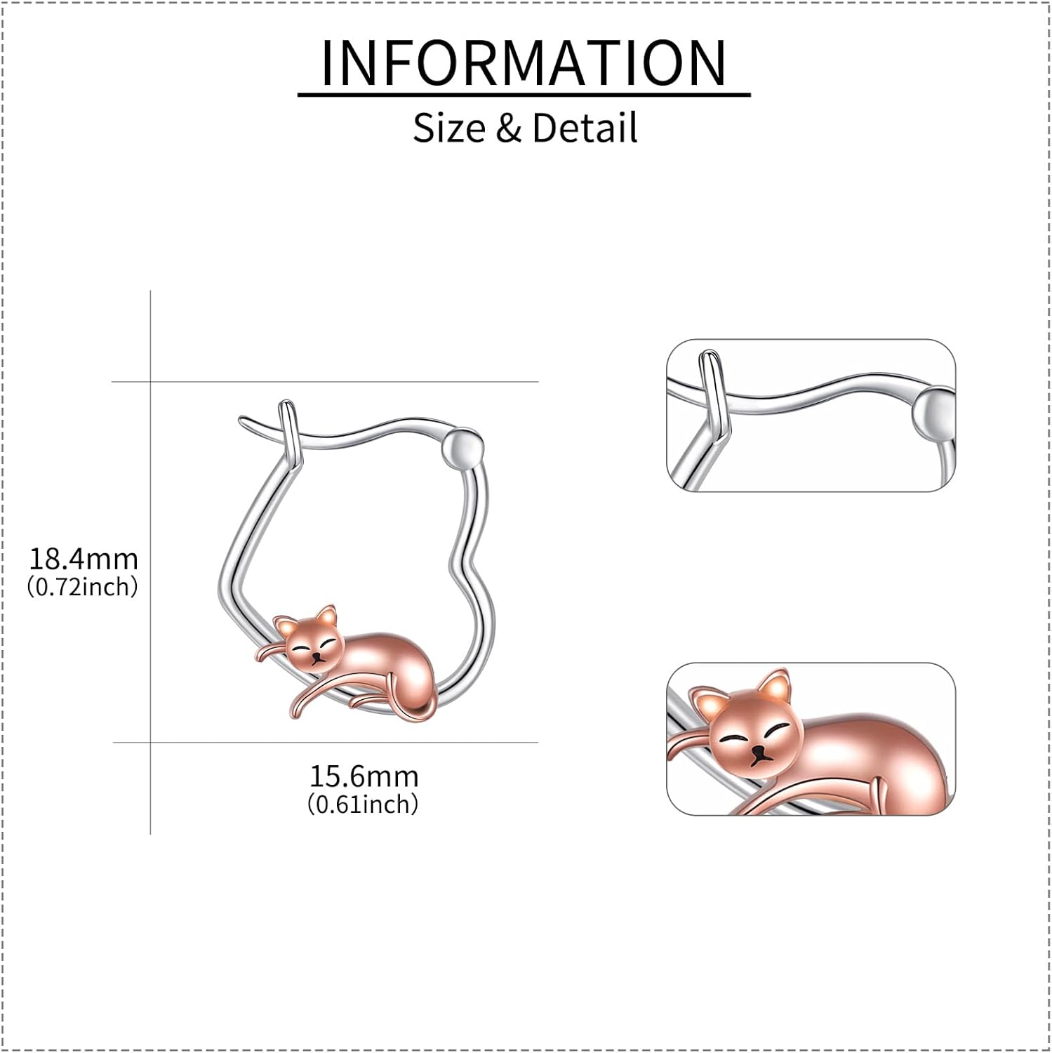 Animal Earrings Sterling Silver Heart Hoop Earrings Gifts for Women - Image 6