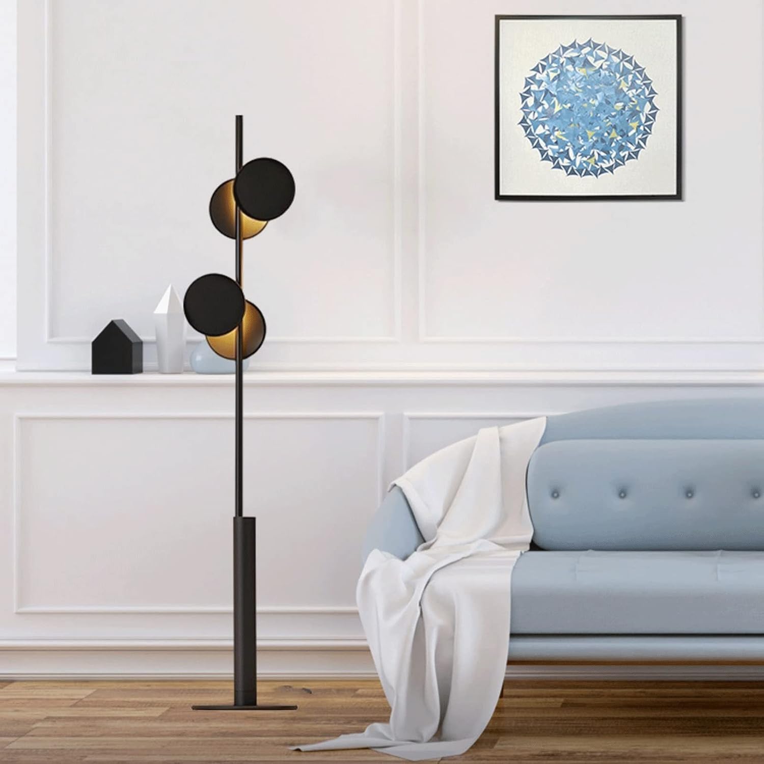 Standing Lamps Lampa Podłogowa Nordic Iron Z 2 Abażurami G4 Stojąca Do Salonu, Sypialni Podłogowa Salonu