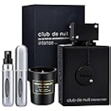 Perfume For Men intense 6.8 oz EDP Spray - Gift Set Pack with Scented Soy Candle and Empty Travel Perfume Atomizer
