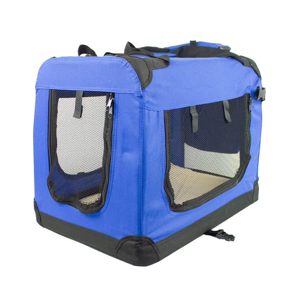 Mobiclinic® pets, Trasportino per animali (cani, Gatti, Conigli, Furetti, Cincillà), Balu, Taglia l, Borsa da viaggio, Con maniglie, Traspirante, Pieghevole, 70x52, 5x50 cm, Blu