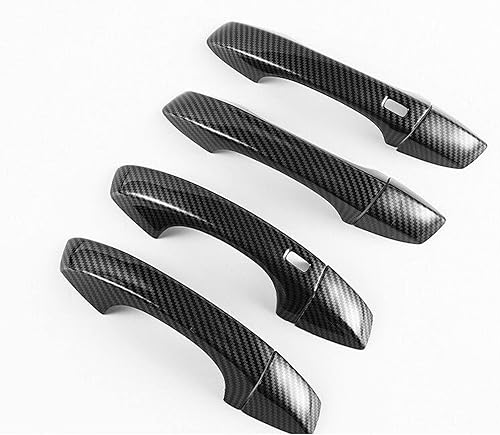 AMSKOR Carbon Fiber Car Side Door Handle Cover Bowl Trim Sticker Stylingfor Skoda Octavia A7 2014 2015 2016 2017 2018 2019