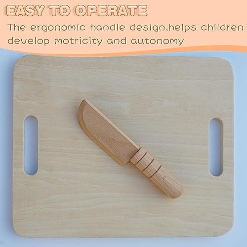 Miniatura 4 de TDGBIH 3 cuchillos de madera para niños, cuchillo seguro para niños pequeños, cuchillo de corte para niños, herramientas de cocina para cocinar,
