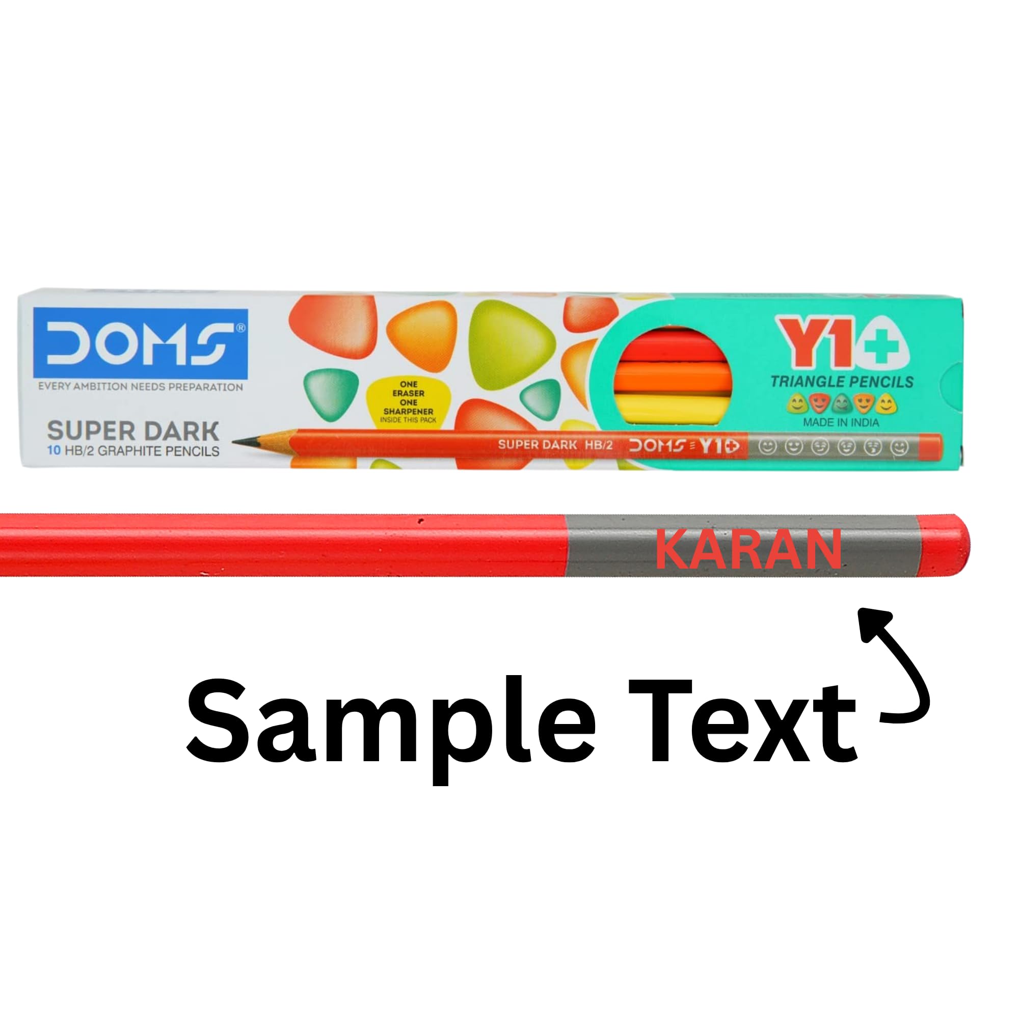 Personalised Name Pencils for Kids | High Quality Graphite Pencils | Customised Engraved Name Pencils | Return Gift for Kids Birthday | With Eraser & Sharpener (Pack of 10) 4