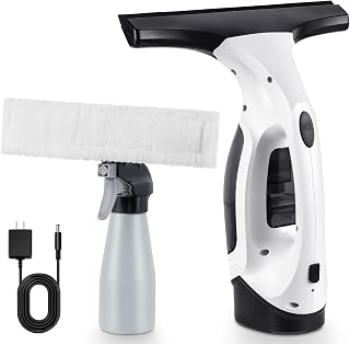 Window Vacuum Squeegee Cordless, Rechargeable Window Vac with Spray/Squeegee/Vacuum, Electric Cleaning Tool for Windows, Tiles, Mirror, Countertop, Car Windshield, Glass, Shower Wall