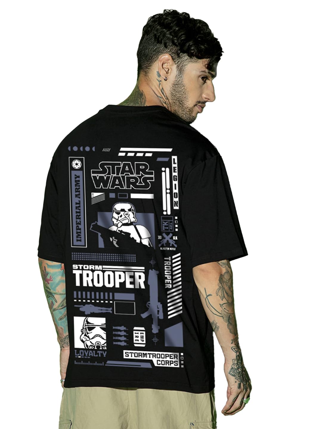 Official Garfield Merchandise Men's 100% Cotton 220 GSM Graphic Print Oversized Fit Round Neck T-Shirt