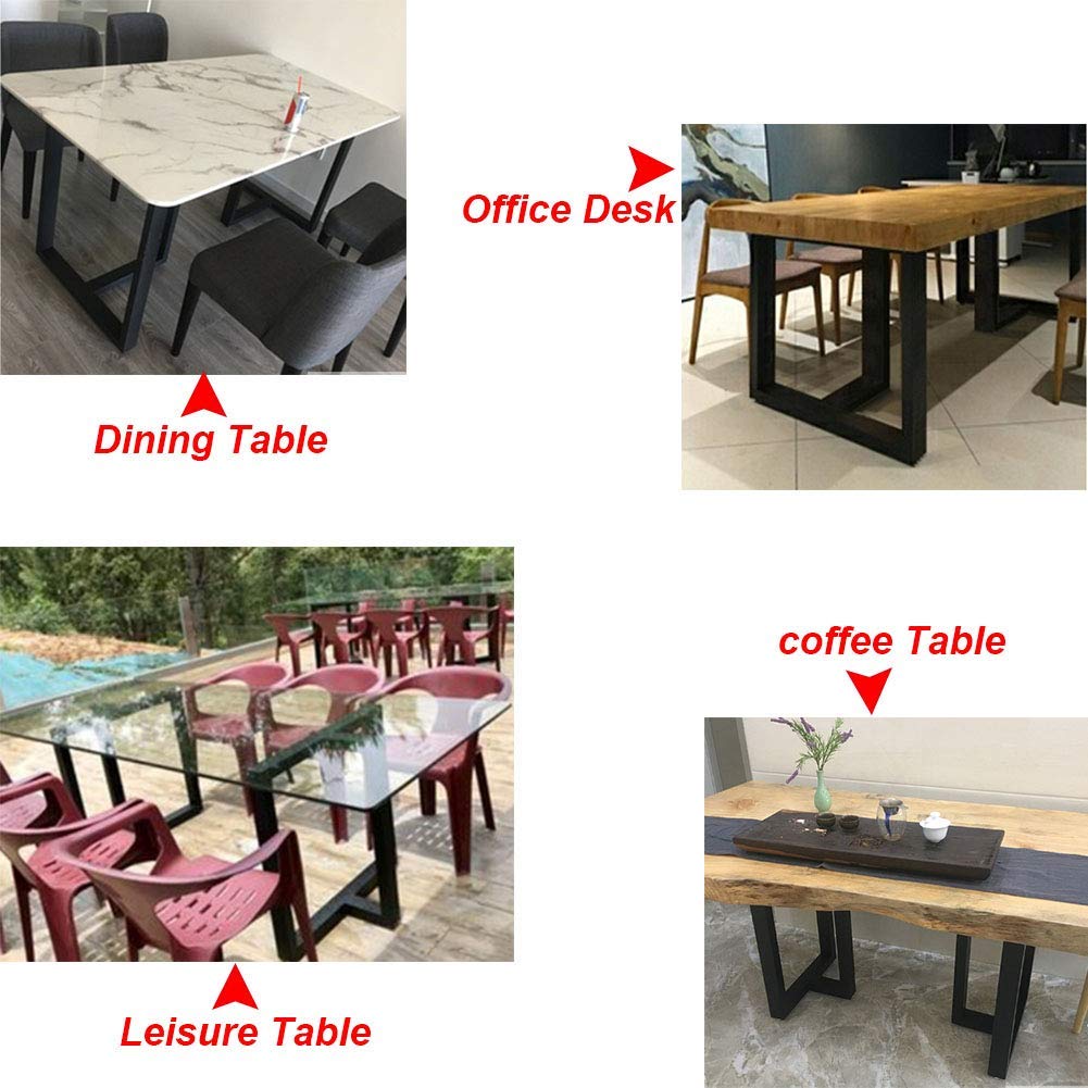 Gambe da tavolo in metallo nero resistenti, set di 2 pezzi, altezza 67,3 cm, ideali per cucina e tavoli da pranzo fai da te, supporto robusto per mobili personalizzati (larghezza 80 x altezza 68 cm)