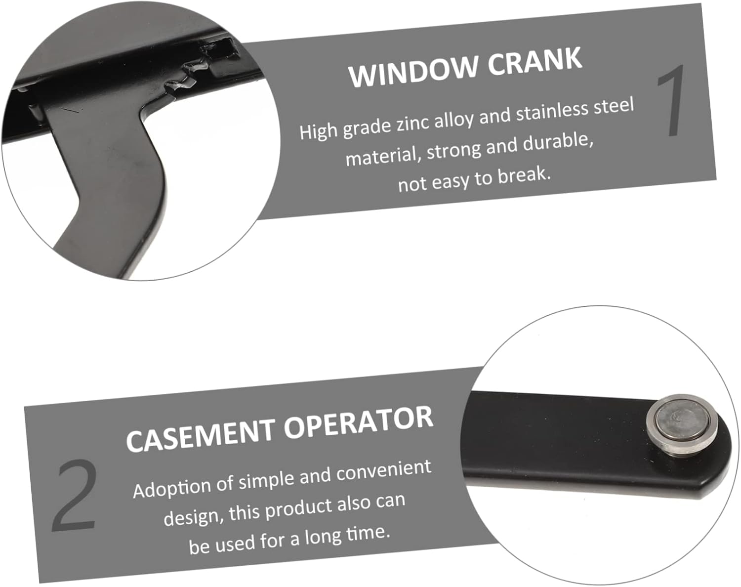 Gadpiparty Replacement Casement Handle Left Handed Window Crank for Single Hung Casement Windows Crank Handle Easy Assembly Smooth Operation