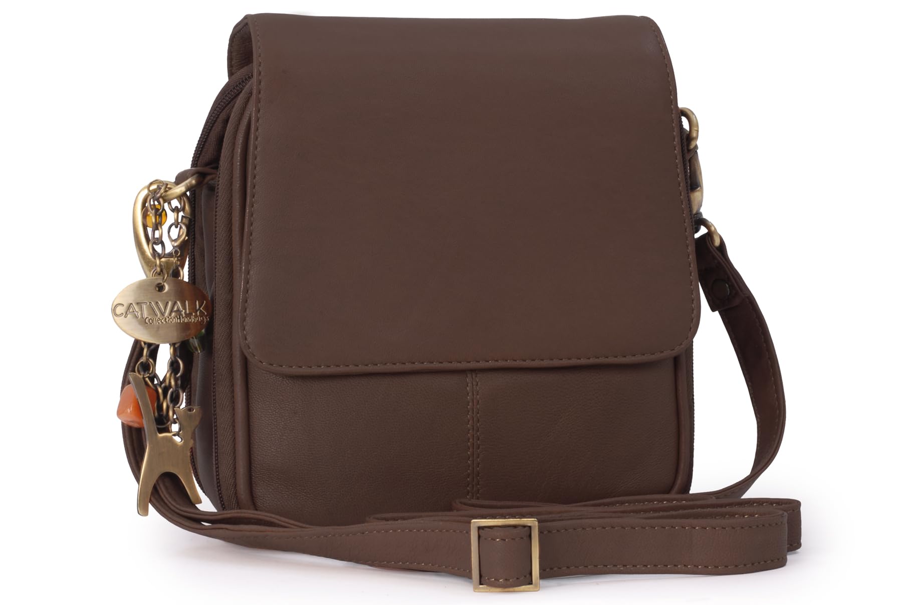 Catwalk Collection Handbags - Borsa a Tracolla Pelle - Messenger Bag Piccola da Donna - Borsa da Giorno con Multi Scomparto - Teagan