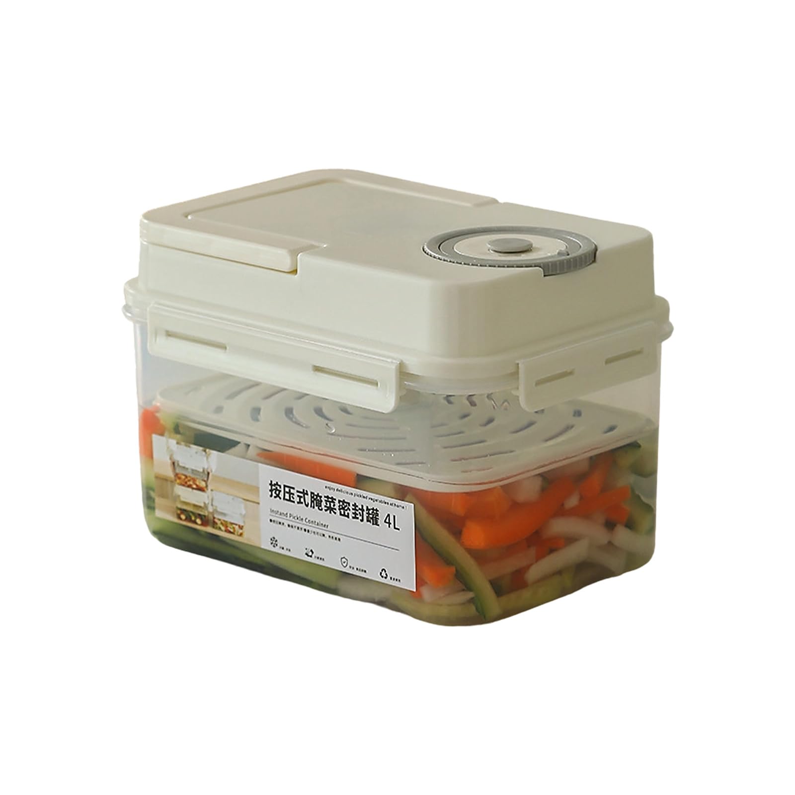 Oxxggkao Practical Press Top Vegetable Fermenter Crafted From Materials Space Saving Fridge Planner