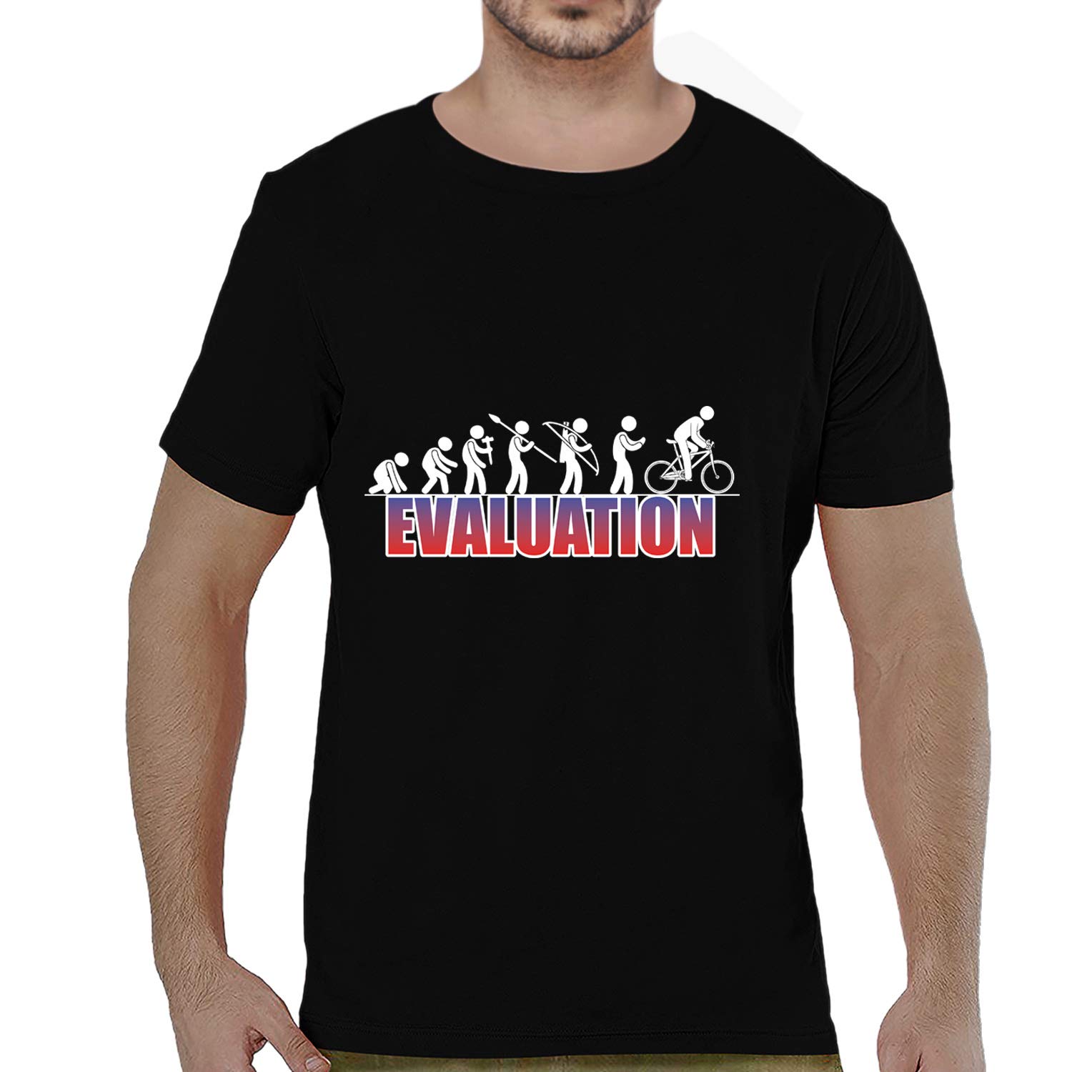 TVP Fashions Graphic Printed Men Tshirt Cycling Evolution Cotton Printed Round Neck Half Sleeves Multicolour T Shirt. Exercise, Cycling, Sports, Fitness Tshirts