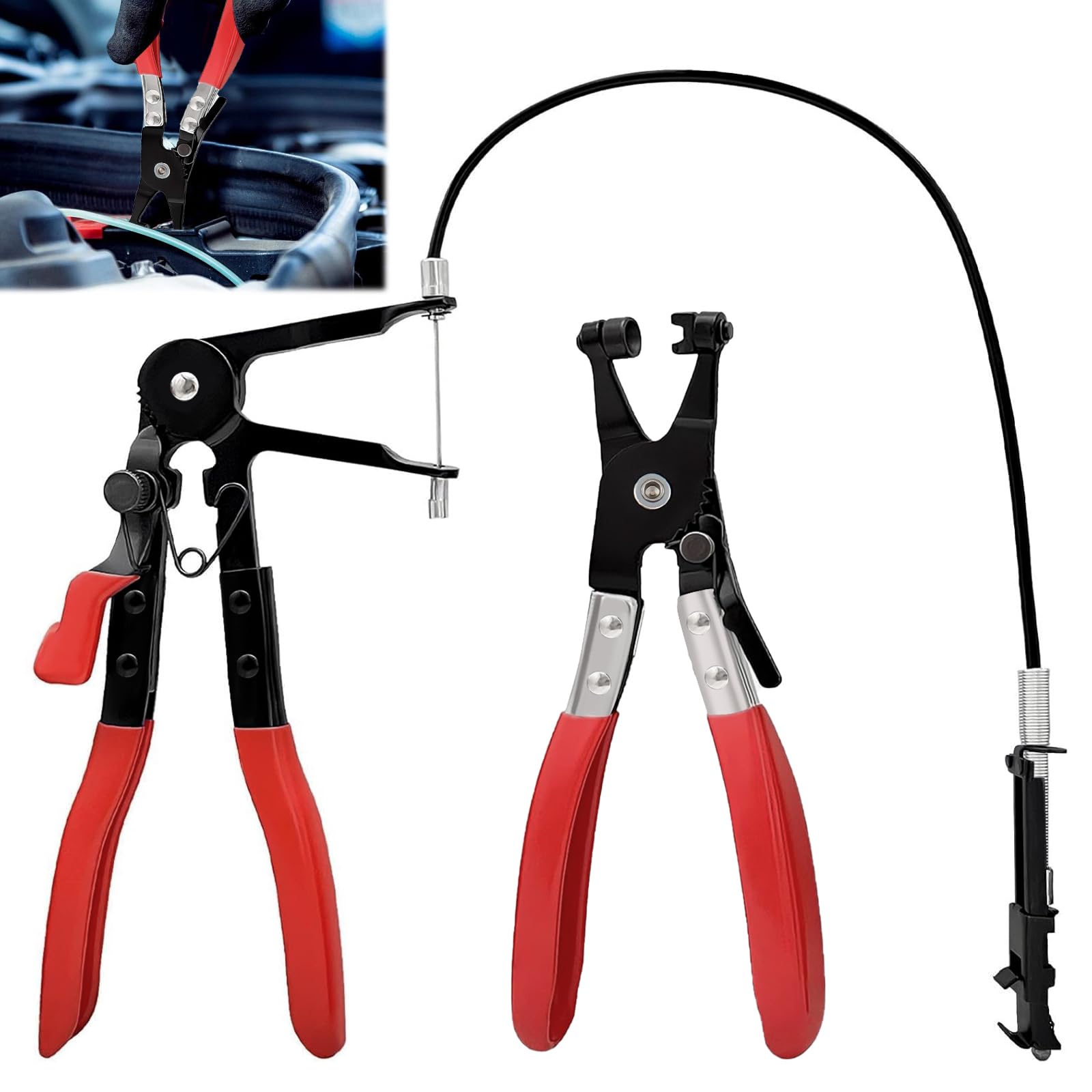 2 Pcs Hose Clamp Pliers, Hose Clamp Pliers with Straight Neck, Spring Band Clamps, Wire Shaft Pliers, Car Clamp Pliers, for