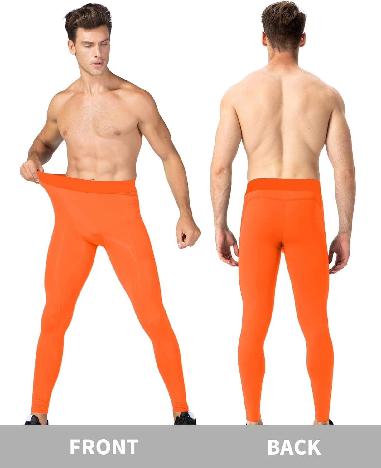 1 or 3 Pack Men's Compression Pants with Pocket Running Leggings Sports Cool Dry Workout Base Layer Underwear