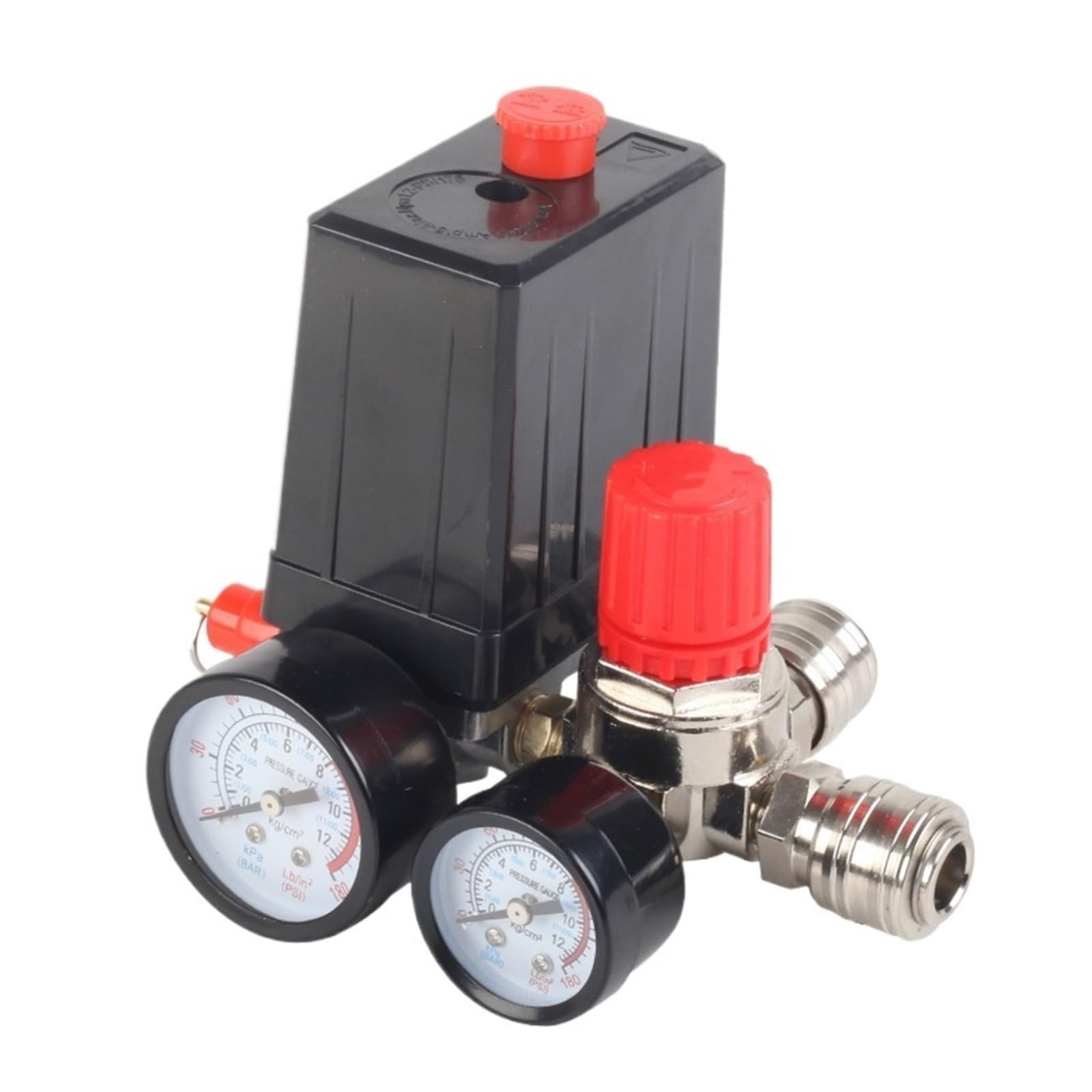 Poahncu 1 Pressure Regulator, 2Pcs Pressure Switch, Air Pump Control, 0-80 Psi Valve With Gauge, 240V Regulator, Compressor,For Spray Gun(15A)