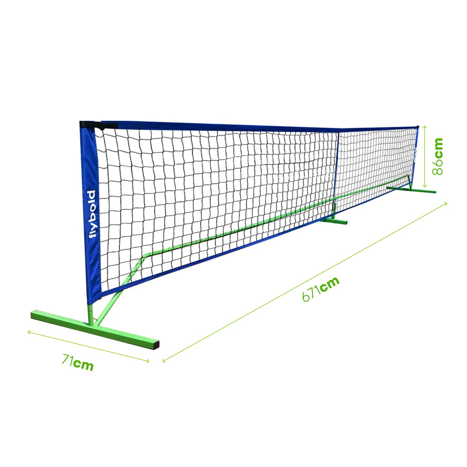 flybold Red de pickleball | Juego portátil con/sin 4 palas | Equipo de tamaño de regulación de red, postes de metal entrelazados ligeros y resistentes con bolsa de transporte para juegos en interiores