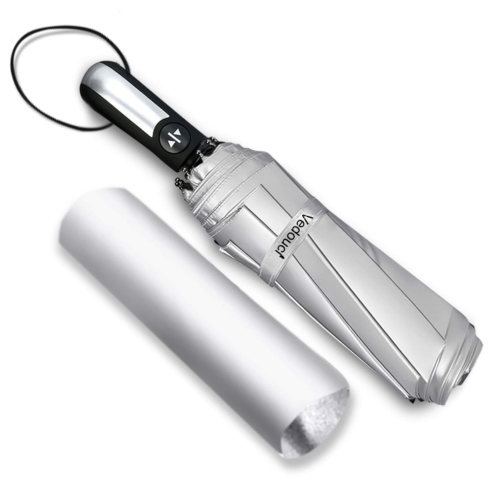 VedouciFolding Umbrella 10 Ribs Compact Travel Umbrella with Teflon Coating, Automatic Umbrellas Anti UV Coating Folding Umbrellas