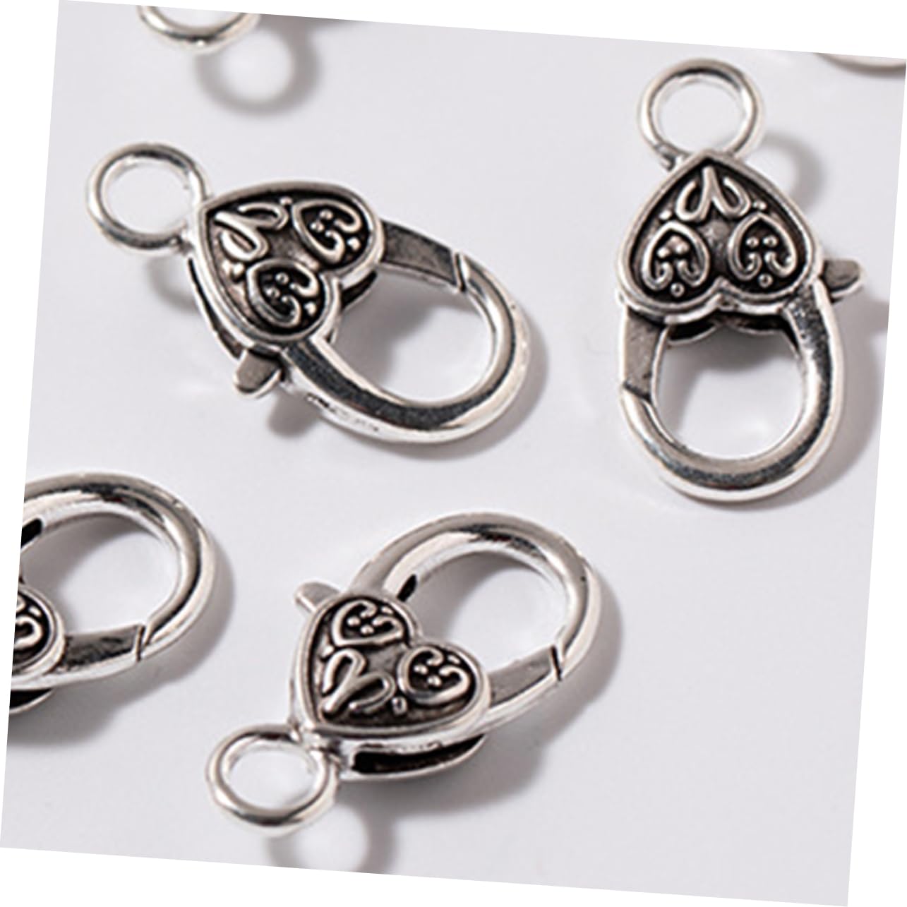 Operitacx 3 Set Di Fermagli Per Braccialetti E Collane Alla Moda A Forma Di Cuore Con Chiusura A Moschettone Per La Creazione Di Gioielli 40 Pezzi*3