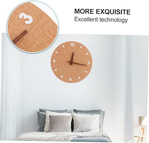 Miniatura 3 de HOMSFOU 1pc Wall Clock Reloj Digital De Pared Rustic Hanging Clock Silent Decorative Clock Decorative Hanging Clock Simple Decorative Clock Wood