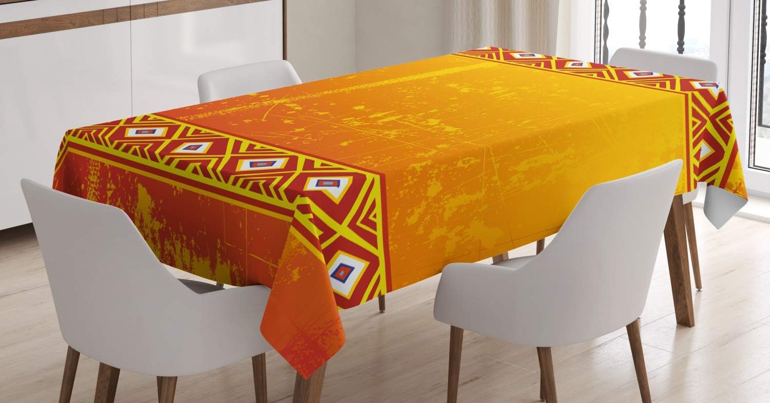 Kwadratowy obrus 160 x 160 cm Afryka i styl etniczny poliester odporny na zabrudzenia obrus na stół 4-6 miejsc, idealny do kuchni i na imprezy 5333v