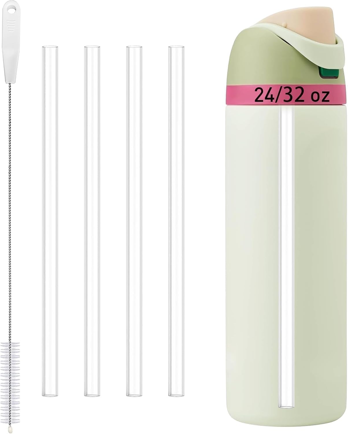 4 Pack Reusable Straws for Owala water bottle 24oz | 32oz | 40oz, for Owala Straw Replacement, Food Grade & BPA Free,Dishwasher Safe(Clear, 24/32oz)