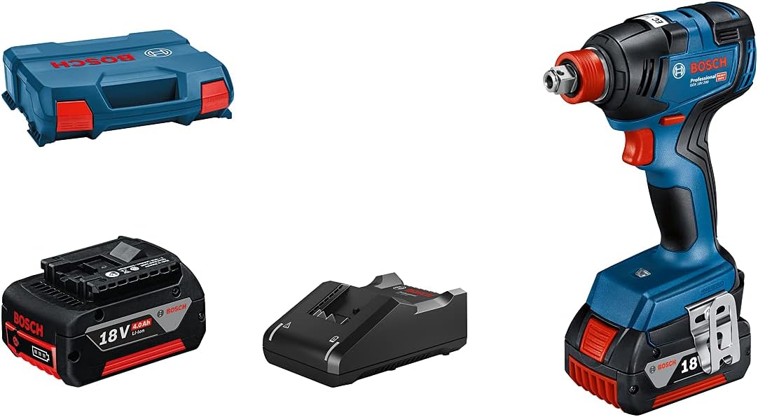 Bosch Professional GDX 18V-200, Bleu, avec 2x4.0 Ah batterie/chargeur