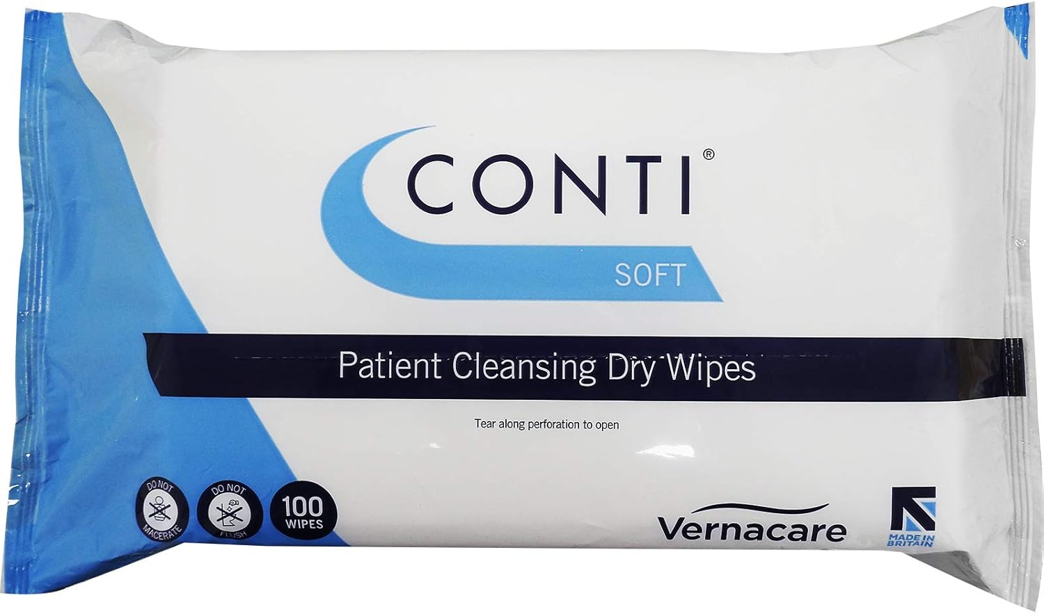 Vernacare Soft Patient Cleansing Dry Wipes, Everyday Cleaning, Ideal