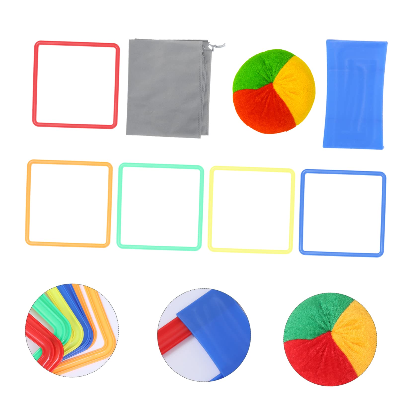 Abaodam Indoor/Outdoor Ring Game Set 10 Square Rings Beanbag Storage Bag Great for Boys and Girls' Motor Skills Development